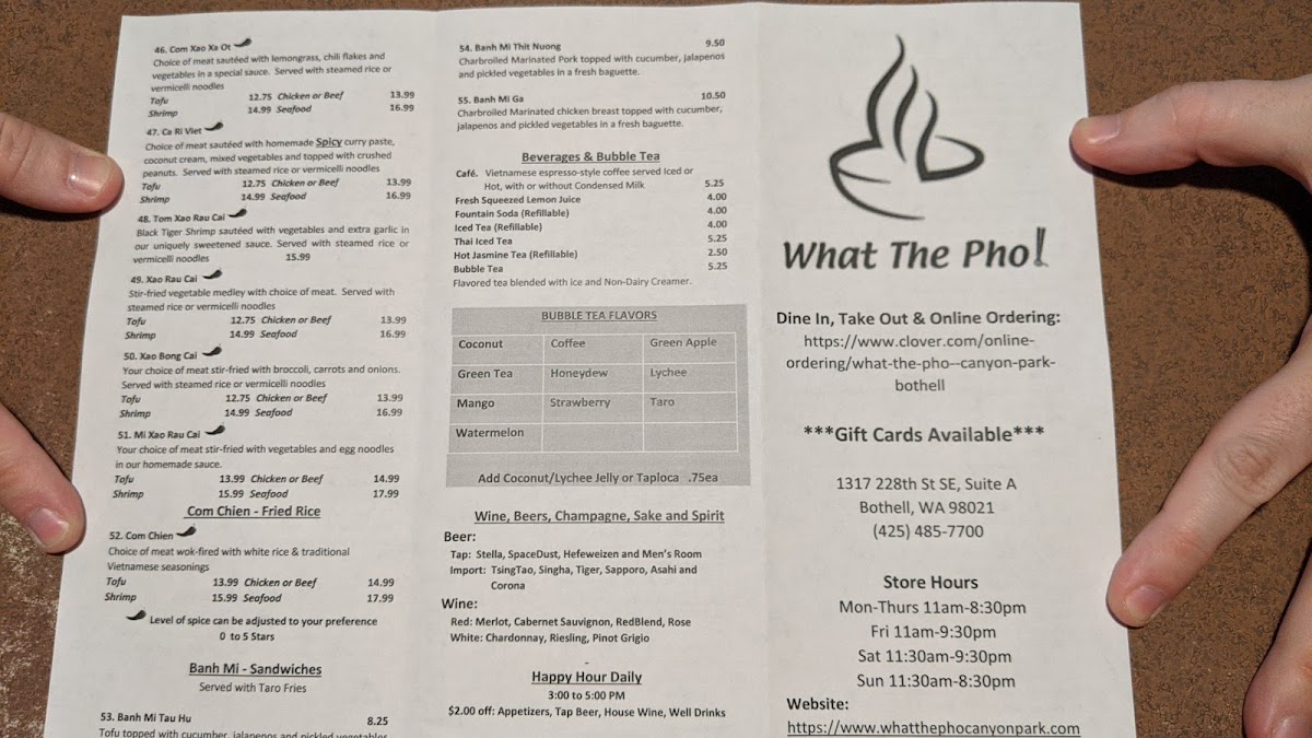 What the Pho - Canyon Park Menu - Image 4